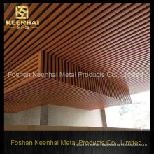 Outdoor Shelter Wood Grain Color Suspended Baffle Ceiling (KH-MC-U8)